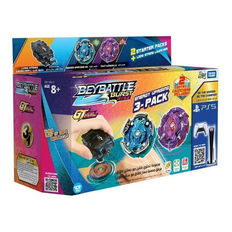 Beyblade Bbattle Burst Rise Series 5 Energy Uprising Spinning Tops 3-Pack - Image 1
